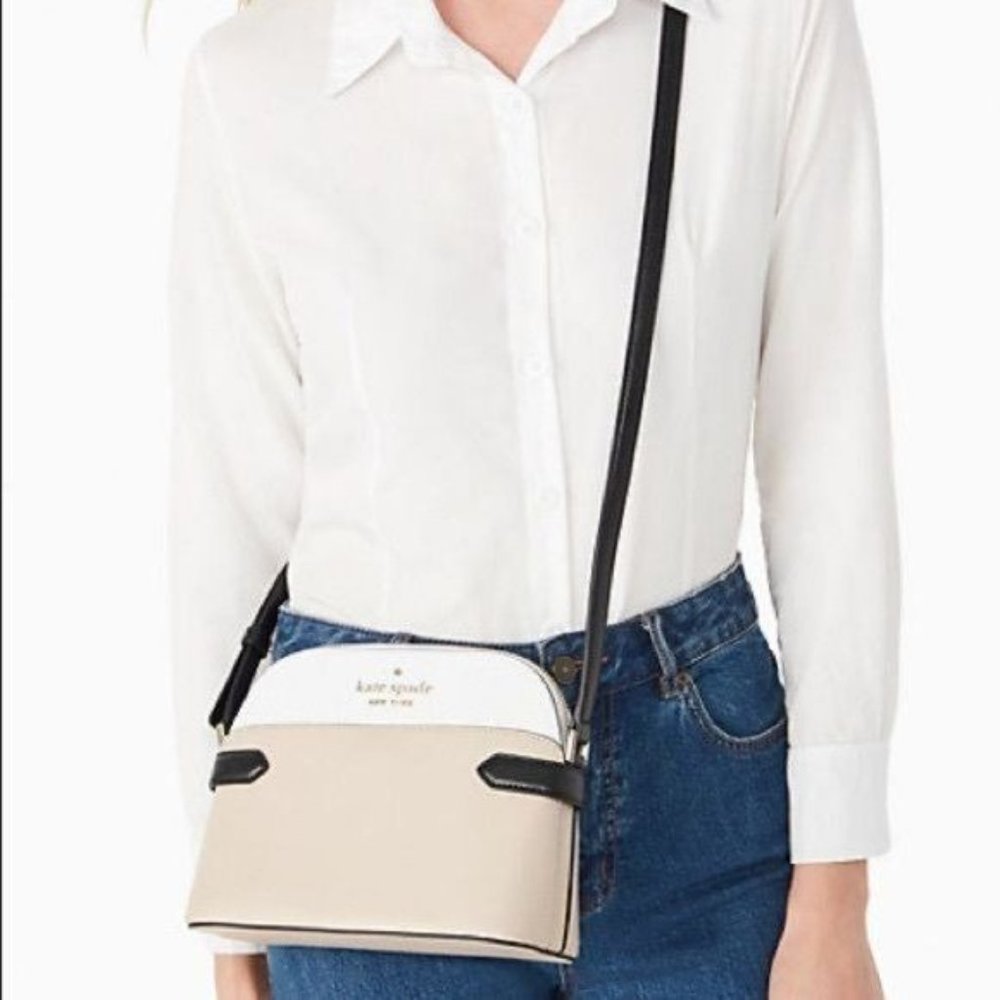 Kate Spade Staci Colorblock DomeCrossbody Bag in Warm Beige Multi NWT